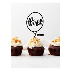3rd birthday cake topper svg, third birthday svg, birthday balloon cake topper svg, cake topper cut file, 3rd birthday c