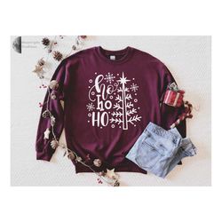 christmas sweatshirt gift, ho ho ho sweat, winter sweat, gift for christmas, gift for girlfriend, christmas tree sweat