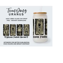 halloween horror 16oz glass can tumbler wrap png, horror movie, horror characters 16oz sublimation design, movie killers