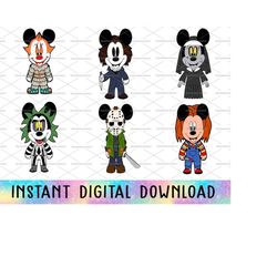 bundle halloween horror png, hallpy halloween png, mouse and friends halloween, horror characters, horror movie,killer m