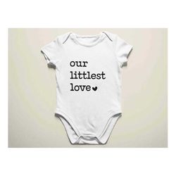 Our Littlest Love Baby Bodysuit, Natural So Loved Baby Onesie, Cute Baby Onesie Gift, Gift for Newborn, Gift for New Mom