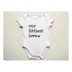 our littlest love baby bodysuit, natural so loved baby onesie, cute baby onesie gift, gift for newborn, gift for new mom