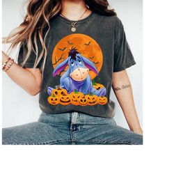 disney eeyore pumpkin shirt, halloween winnie the pooh disneyland halloween matching shirt, halloween party gift 2023, d