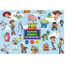 toy story svg clipart bundle - png dxf layered svg cut files for cricut / silhouette, png, dxf, toy story png, instant