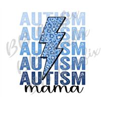 digital png file autism mama stacked cheetah leopard lightning bolt printable waterslide shirt sublimation design instan