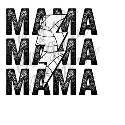 digital png file mama volleyball stacked distressed lightning bolt printable waterslide iron on sublimation design insta