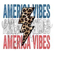digital png file america vibes stacked distressed cheetah leopard lightning bolt printable shirt sublimation design inst