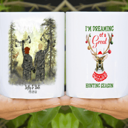 bow deer hunting camo couple custom mug customized hair skin name quotes mug, personalized gift 201017002ads-1