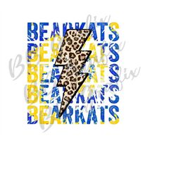 digital png file bearkats stacked distressed tie dye cheetah leopard team bolt printable t-shirt sublimation design inst