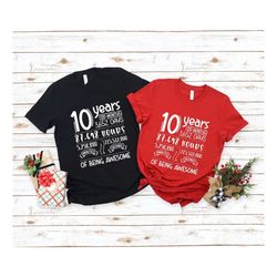 10th birthday shirt, birthday countdown, of being awesome, tenth birthday, 10 years old, birthday boy, birthday girl, bi
