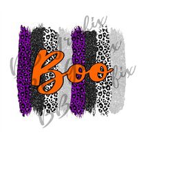 digital png file boo brush stroke leopard cheetah halloween clip art printable waterslide sublimation design instant dow