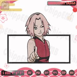 haruno sakura embroidery design, naruto embroidery design, anime embroidery file, machine embroidery designs
