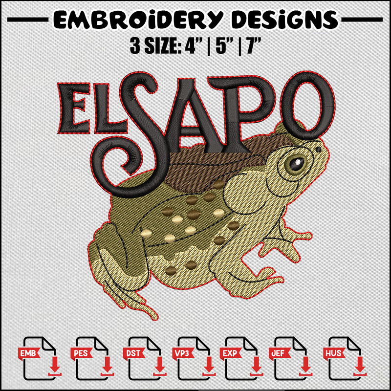 El sapo embroidery design