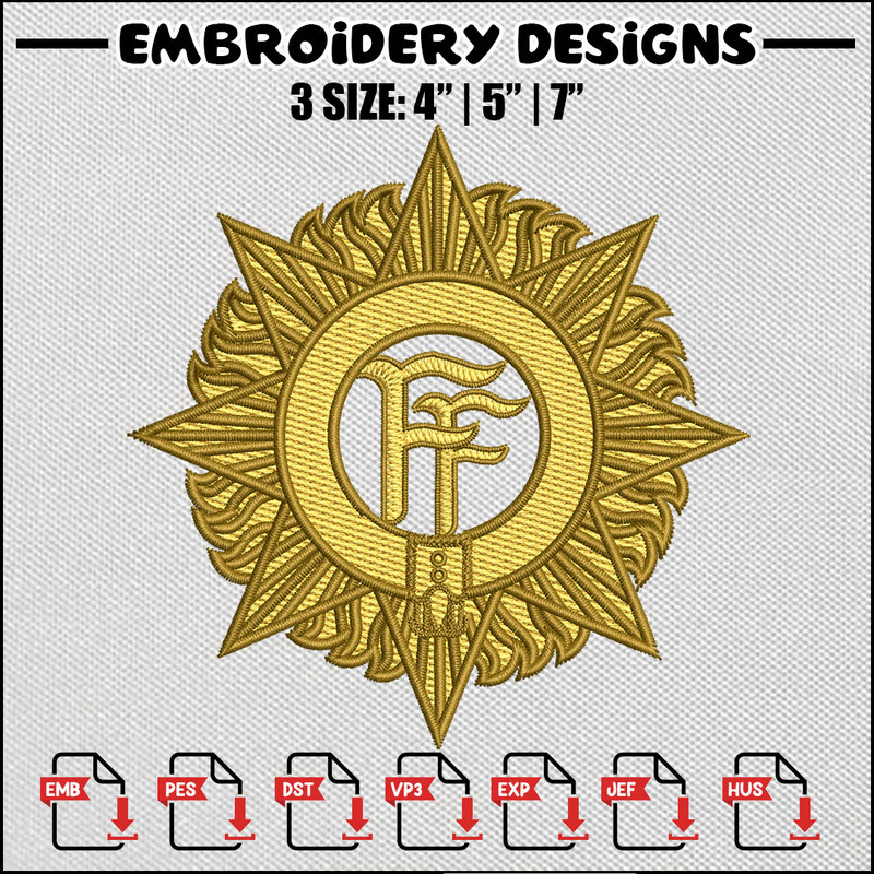 Ff sun embroidery design