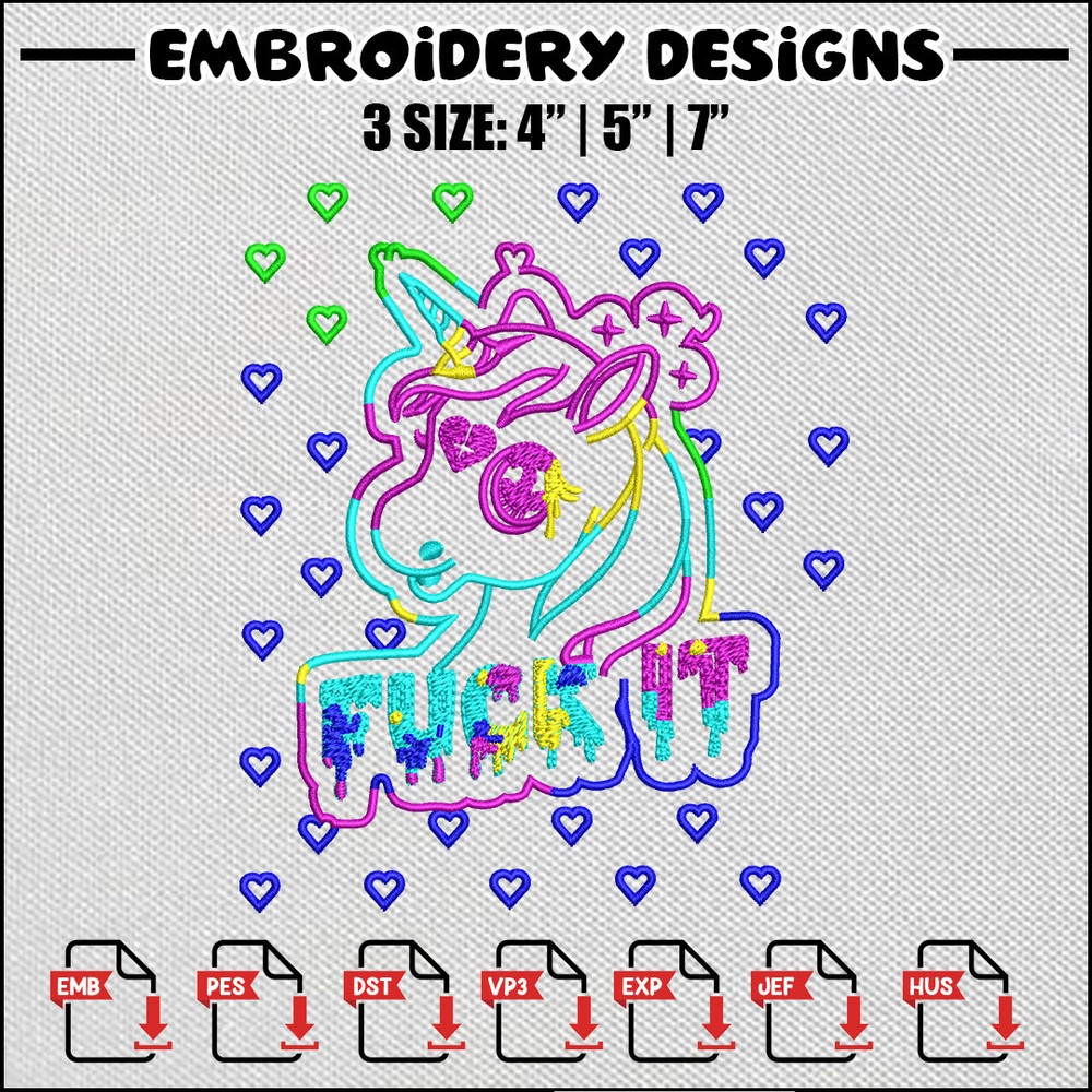 Fuck it embroidery design