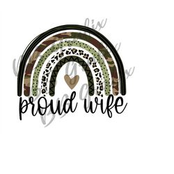 digital png file proud wife camo cheetah leopard rainbow army printable clip art waterslide sticker sublimation design i
