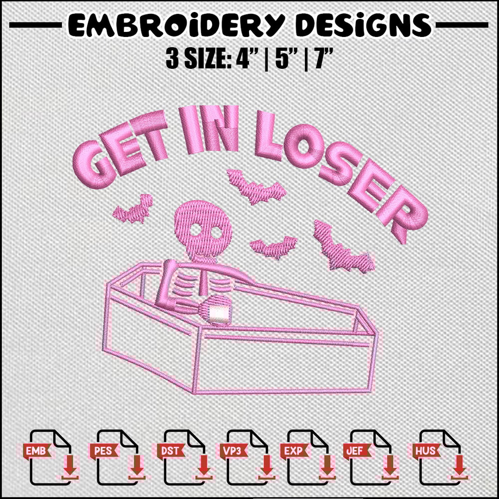Get in lose embroidery design