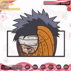 uchiha obito embroidery design, naruto embroidery design, anime embroidery file, machine embroidery designs