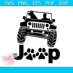 jeep dog paw svg, vehicle svg, jeep svg, dog paw svg