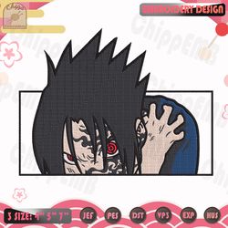 uchiha sasuke embroidery design, naruto embroidery design, anime embroidery file, machine embroidery designs