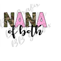 digital png file nana of both army camo cheetah leopard printable waterslide t-shirt dtg printing sublimation design ins