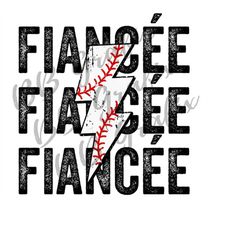 digital png file baseball t-ball fiance stacked distressed lightning bolt printable waterslide iron on sublimation desig