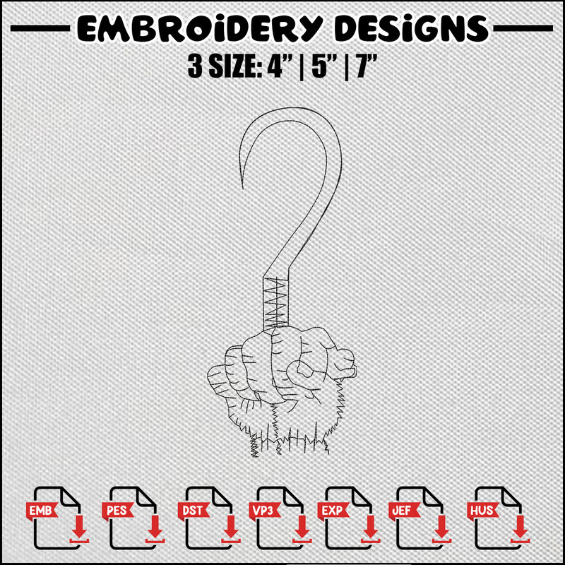 Hook embroidery design