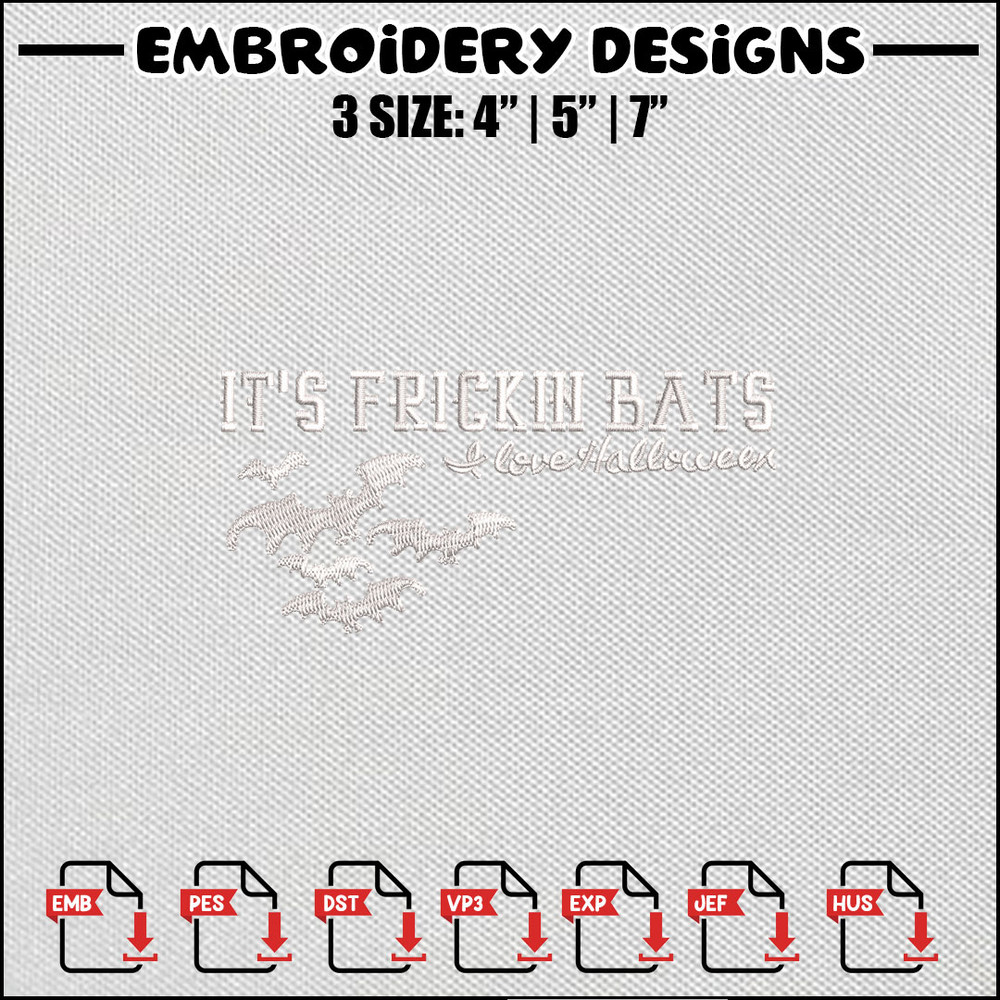 Bat halloween embroidery design