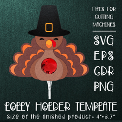 Thanksgiving Turkey | Lollipop Holder | Paper Craft Template SVG