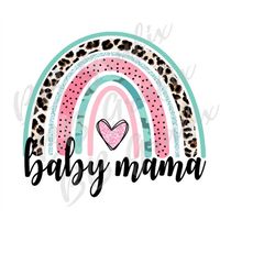 Digital Png File Baby Mama Rainbow Heart Leopard Camo Clip Art Printable Waterslide Clip Art Sublimation Design INSTANT