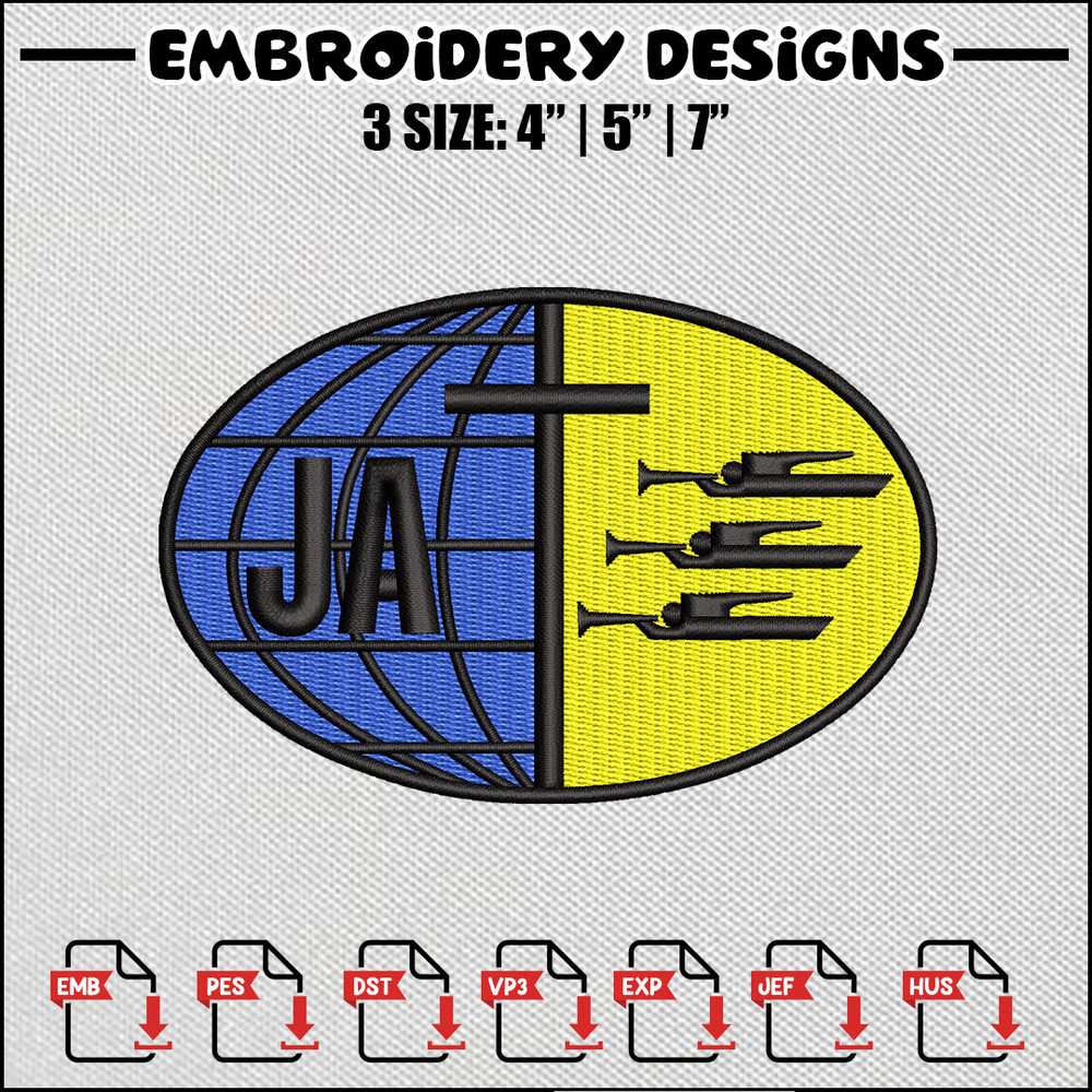 JA logo embroidery design