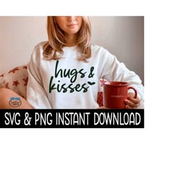 hugs and kisses valentine's day png, valentine's day png, wine glass svg, instant download, cricut cut files, silhouette