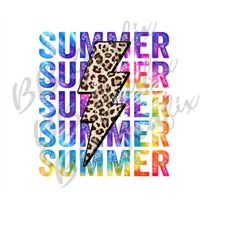 digital png file summer stacked distressed tie dye cheetah leopard bolt printable waterslide shirt sublimation design in