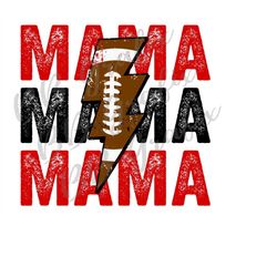 digital png file football mama stacked distressed lightning bolt printable waterslide iron on t-shirt sublimation design