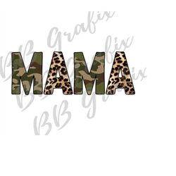 digital png file mama army camo cheetah leopard printable clip art waterslide t-shirt dtg printing sublimation design in