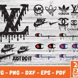 lv dripping svg ,fashion brand svg , logo brand dripping svg