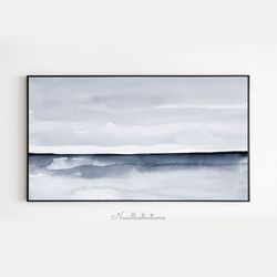 Samsung Frame TV Art Minimalist Blue Abstract Landscape Watercolor Downloadable Digital Download Hand Painted