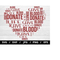 donate blood typography composition lettering svg, donate blood save life,  donate blood heart shaped lettering inspirat