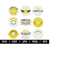 tennis club logo sets illustration svg, tennis club tournament, tennis club championship, tennis club team emblems icon