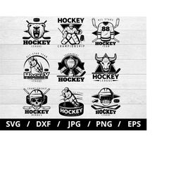 hockey league logo sets collection illustration svg, hockey championship, team, club, hockey sports emblems icon badge s