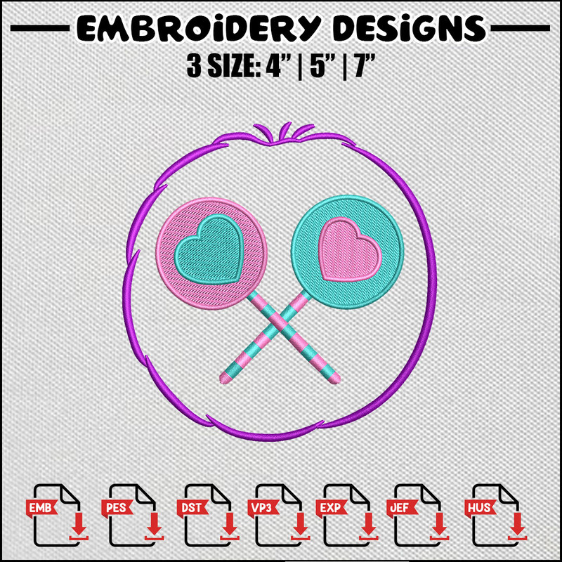 Candy circle embroidery design