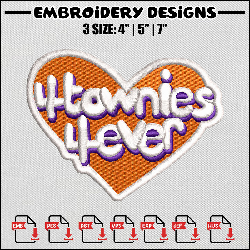 Love orange embroidery design