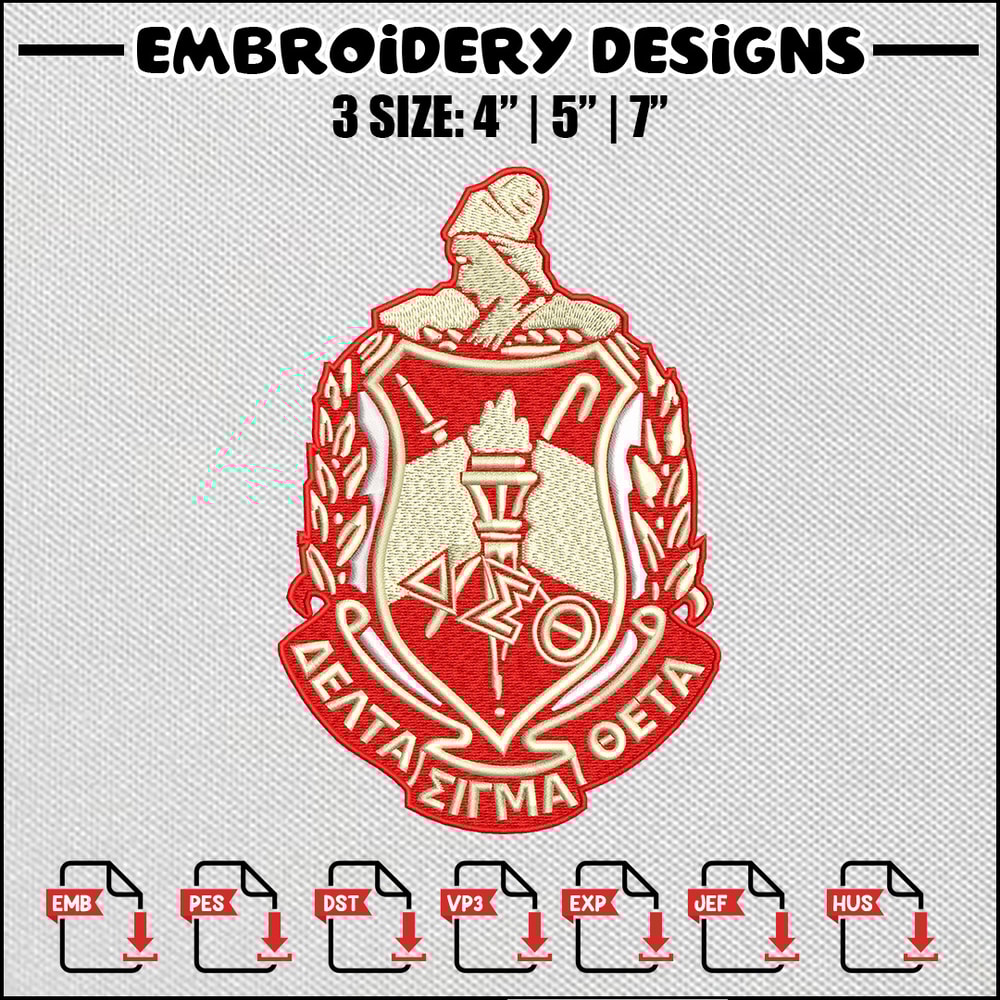 Logo red embroidery design