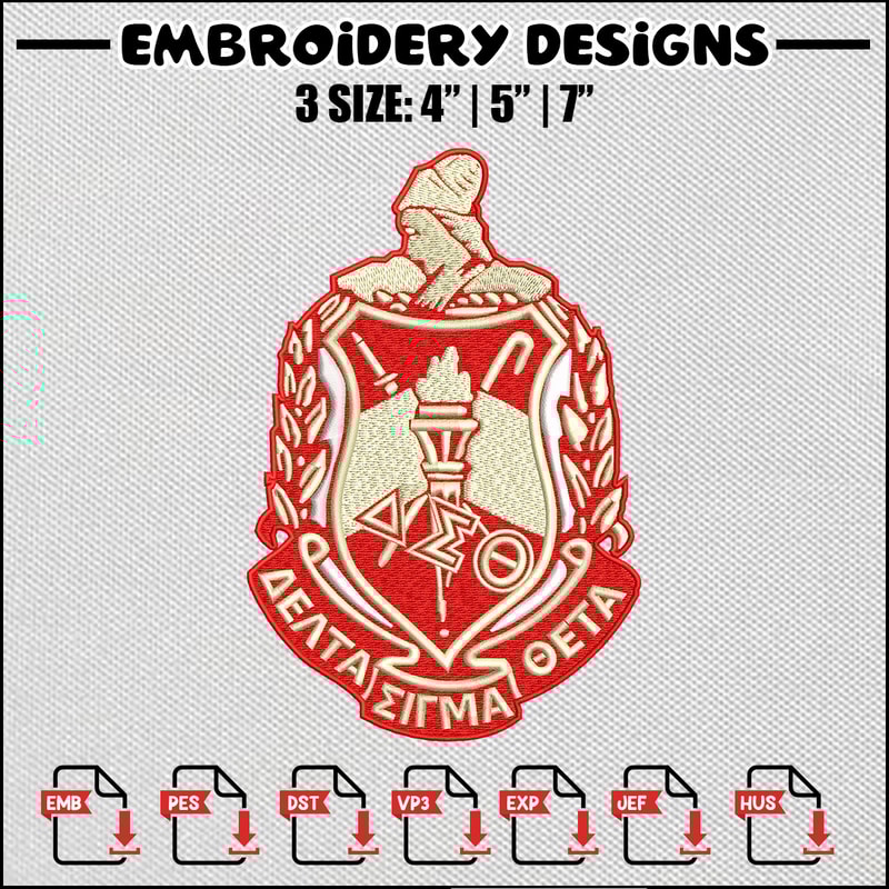 Logo red embroidery design