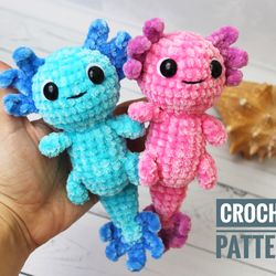 crochet pattern axolotl toy - amigurumi tutorial pdf