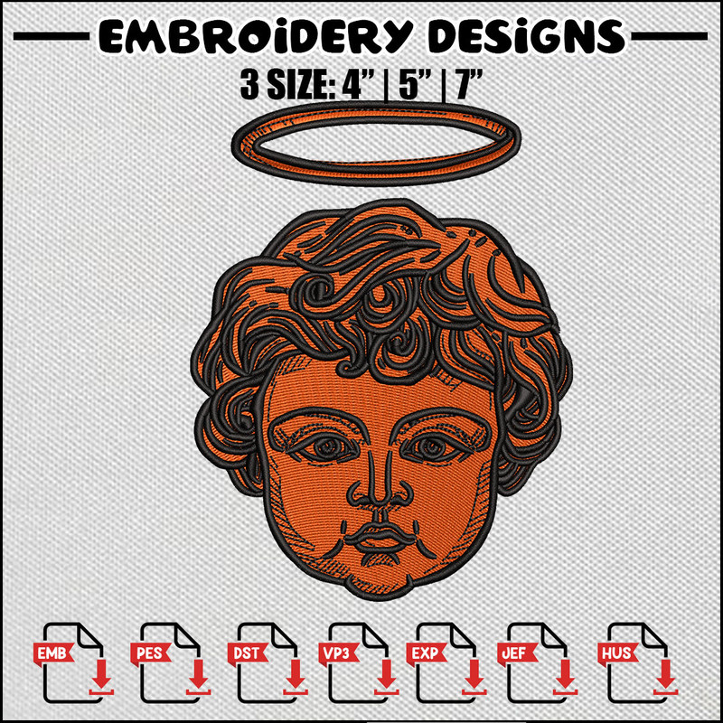 Baby angel embroidery design