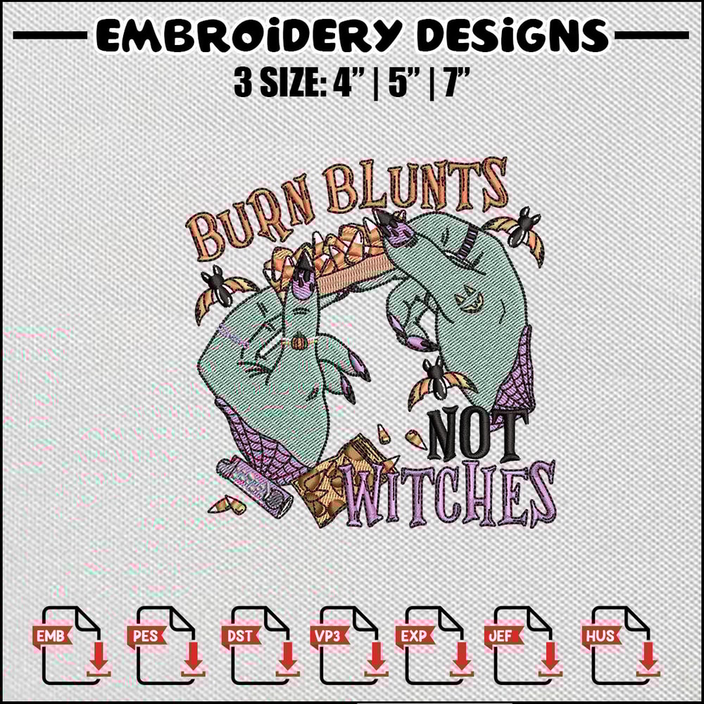 Burn embroidery design