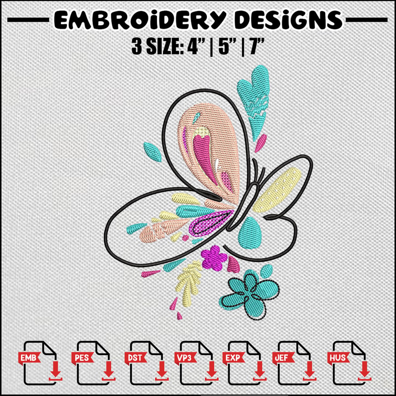 Color Design Embroidery Butterfly color embroidery design, Animal embroidery, Color | Inspire ...