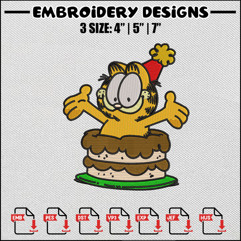 Cat cake embroidery design