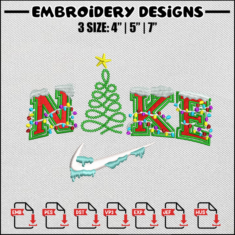 Tree swoosh embroidery design